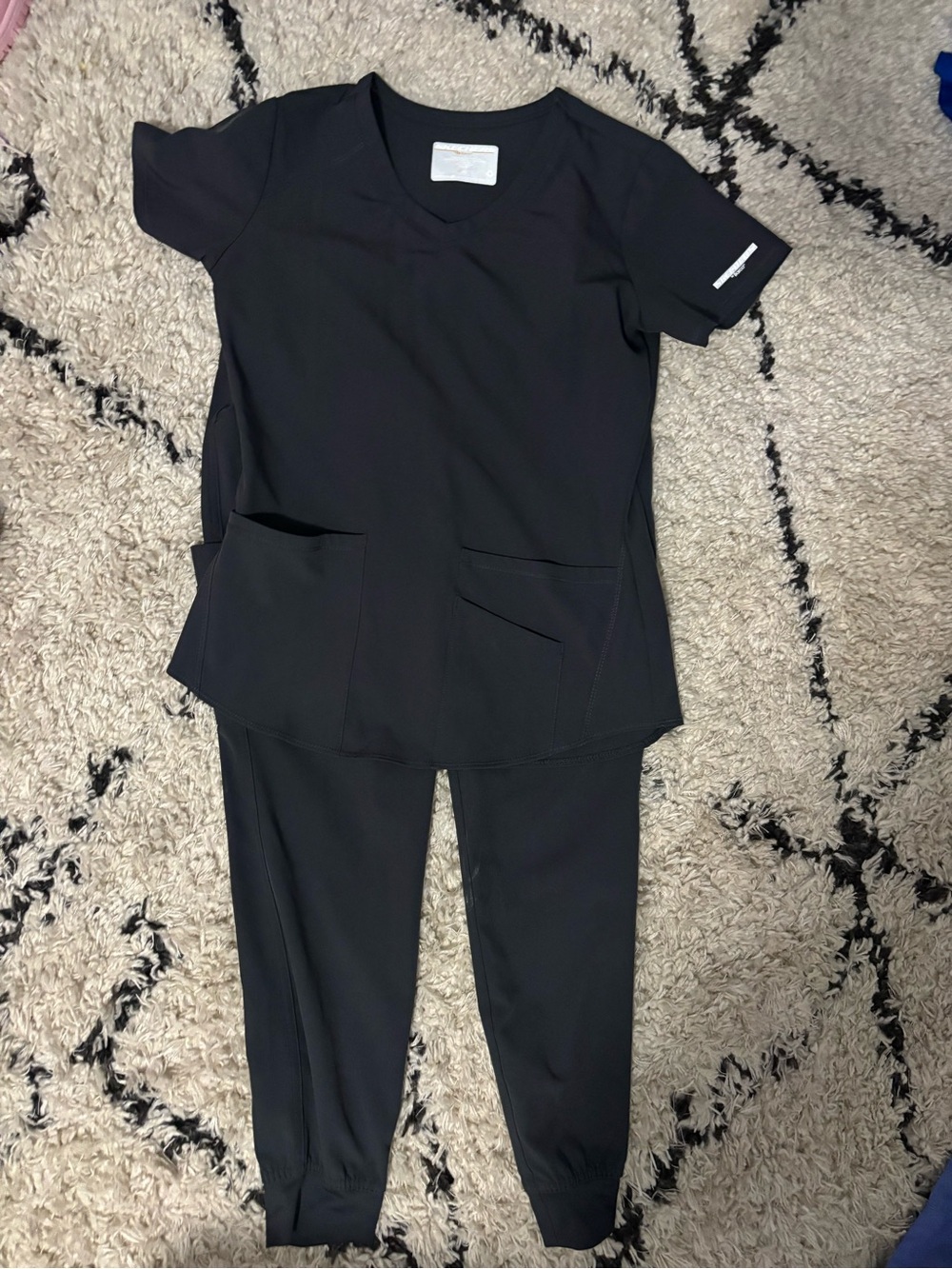 Charcoal Grey, Women's Scrub Set - Comfortable Top & Jogger Pants